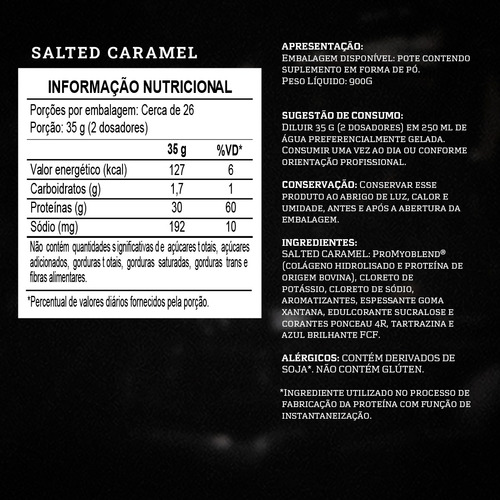 Suplemento Carnibol Proteína Caramelo Salgado 900g Darkness Caramelo Salgado