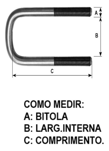 Grampo Traseiro Chevrolet C10 Da Mola 1/2x58x220b