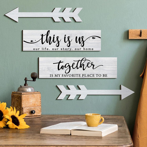4 Letreros De Madera Con Texto En Inglés This Is Us Ou...