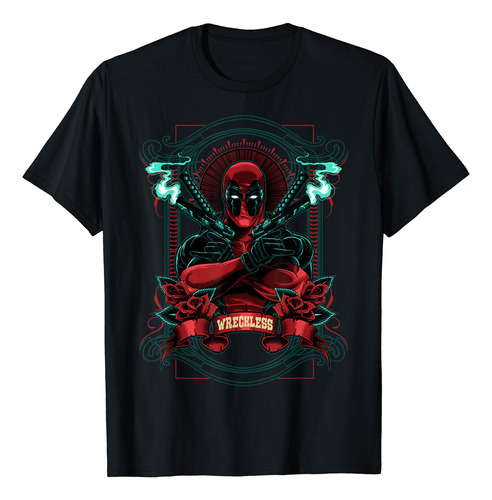 Playera Deadpool Akimbo, Camiseta Armas Marvel