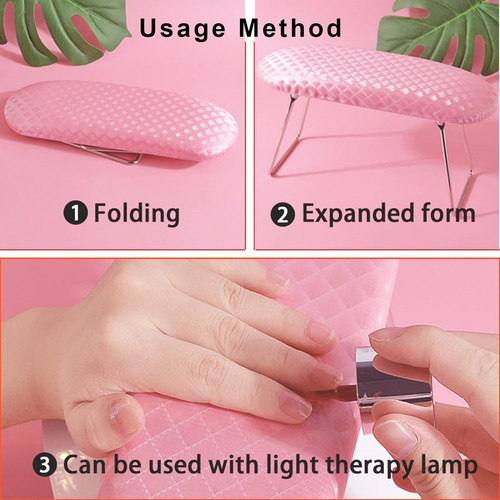 Cojín Reposo De Brazo De Uñas Almohada Manicura Manos Cuero