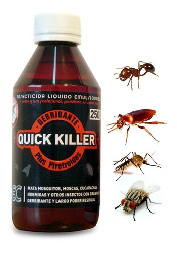 Quick Killer Derribante Moscas Mosquitos Frasco 250 Cc
