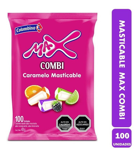 Masticable Max Combi Bolsa 100 Unidades 400gr