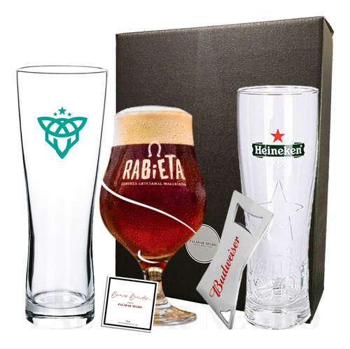 Regalo Pack Vasos Cerveza + Destapador Paladar Negro Tienda