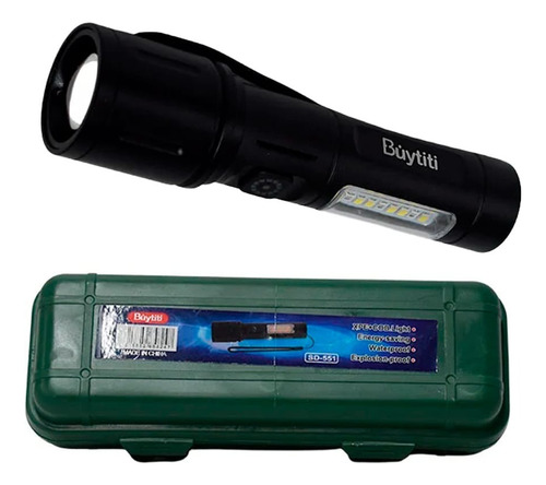 Linterna Led De Mano Recargable Usb Con Baliza Táctica Zoom