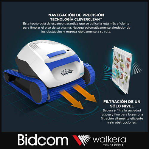Robot Dolphin S50 Limpia Piscina Barrefondo 10mt Garantia