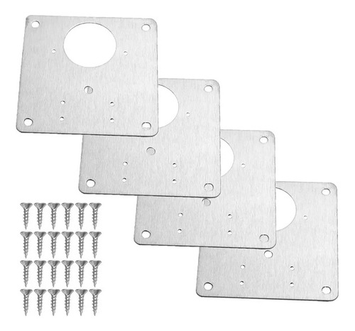 4 Pcs Placa De Reparacion Bisagra Mueble Tornillos Puerta