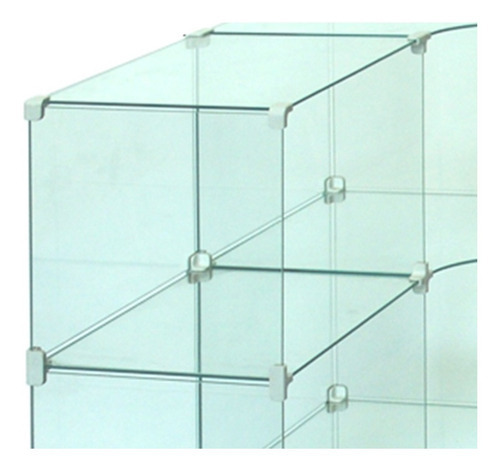 Balcão Em Vidro Em L 1,20 X 1,00 X 0,80 Cor Transparente