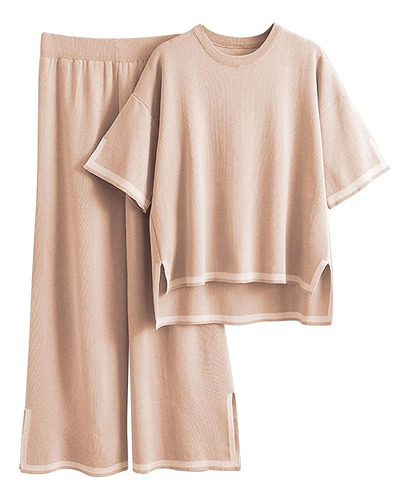 Elegante Conjunto De Jersey Y Pantalón De Punto De 2 Piezas