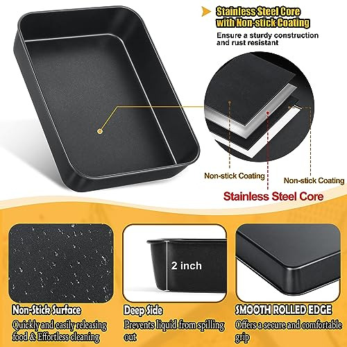 Sartén Para Lasaña Teamfar, 9,4 X 7 X 2 Pulgadas, Acero Inox