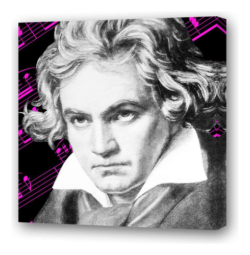 Cuadro 20x20cm Beethoven Compositor Orquesta Pianista M1
