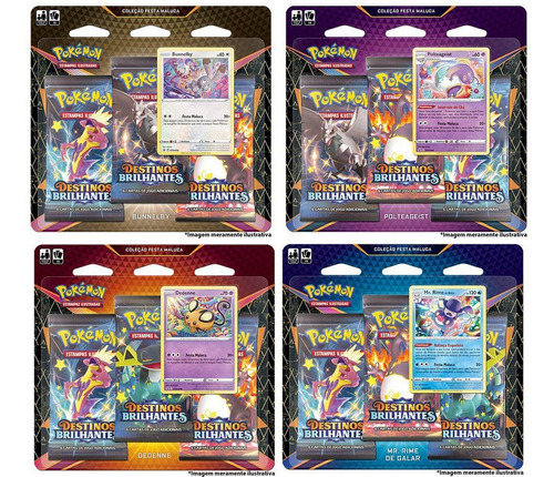 Imagem 1 de 2 de Carta Jogo Pokemon Blister Triplo Destinos Brilhantes Ee4.5