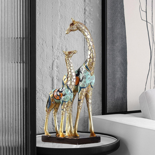 Girafa Escultura Acessórios Artesanato Mãe Com Filho