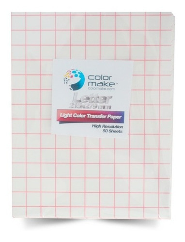 Papel Transfer Textil Fondo Claro 50 Hojas Color Make