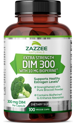 Zazzee Dim Bioperine 300 Mg Brócoli  Orgánico 100 Cápsulas