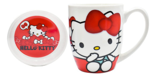 Hello Kitty By Sanrio Taza De Cerámica Blanco Tarro Con Tapa