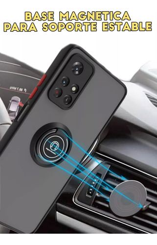 Funda Para Celular Motorola E30, E32, E40 Con Anillo Negro E40