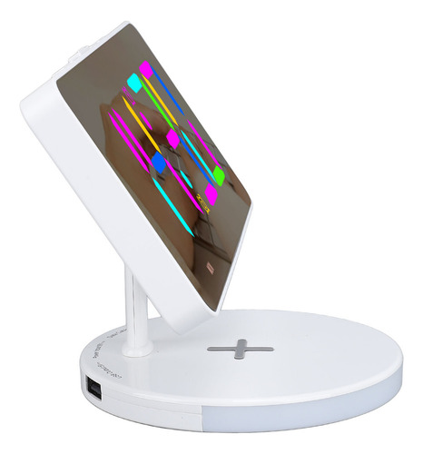 . Reloj Despertador Digital Rgb Con Espejo Led De 12/24