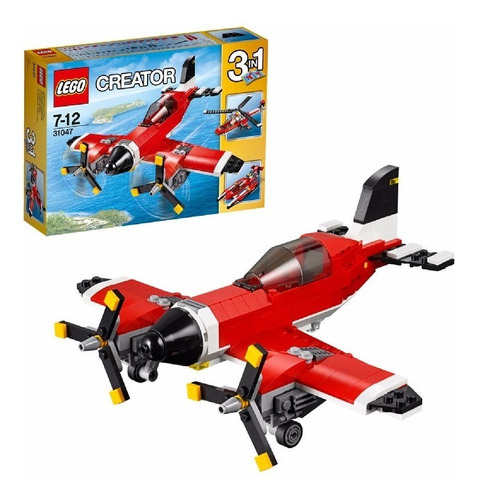 Juego Lego Creator Avión Con Hélices Rojo Para Niños Nuevo