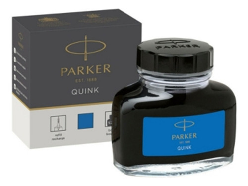 Tinta Para Pluma Quink Botella Tintero Azul 57ml Parker