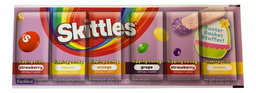 4 Bolsitas Dulce En Polvo + 2 Palitos Skittles Pascua Easter