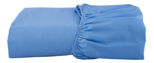 Lencol Casal Comfort C/ Elástico Algodão Percal 180 Cama Box Cor Azul Desenho Do Tecido Liso