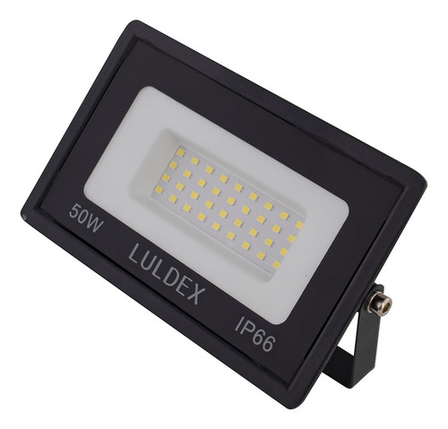 Reflector Led 50w Luz Blanca Fria Paquete 5 Piezas 110 Volts Carcasa Negro Luz Blanco Frío