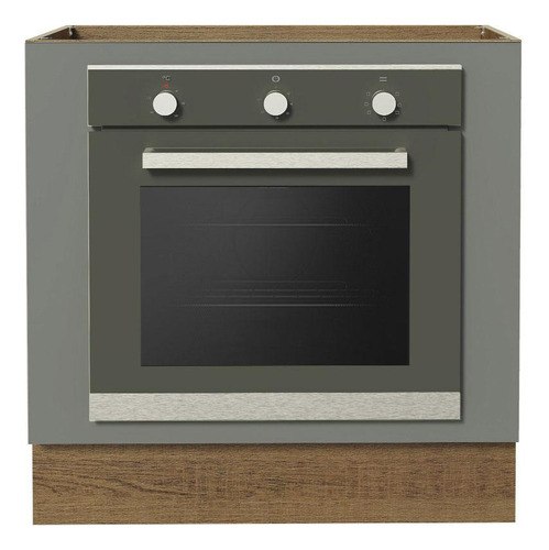 Balcão Para Forno De Embutir 80 X 60 Cm Sem Tampo Madesa Cor Rustic/Cinza