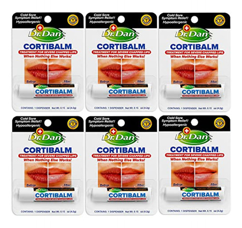 Balsamo Labial Dr. Dan's Cortibalm-6 Pack-for Dry Cracked Li