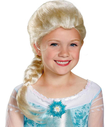 Disfraz De Elsa Frozen Para Niñas Con Peluca Rubia