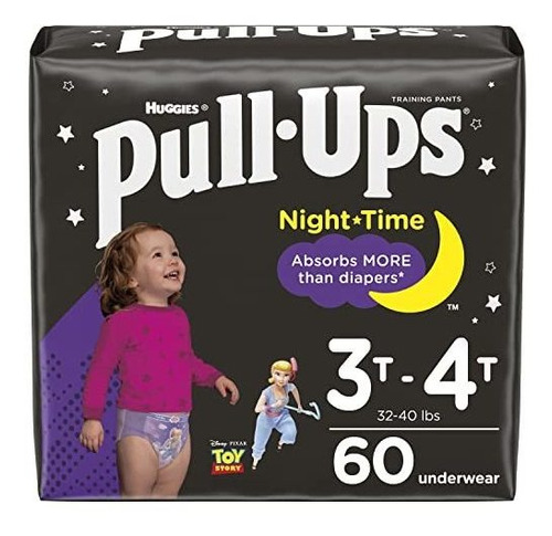 Pull-ups Night-time, 3t-4t (32-40 Lb.), 60 Ct, Pantalones De