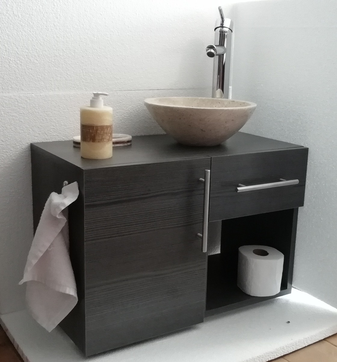 Mueble Completo Lavabo Marmol Mezcaldor Moderno Baño Vr | Mercado Libre