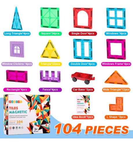 Azulejos Magnéticos Educativos Apilables Para Niños 200 Piez
