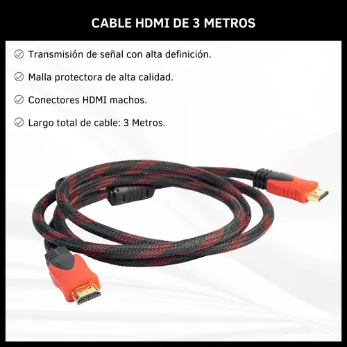 Cable HDMI 3.0 Metros mallado