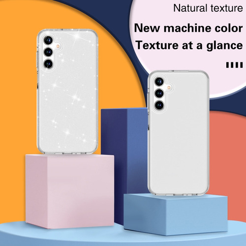 Capa Em Pó Branco Com Glitter Para Samsung Galaxy A15 5g Par