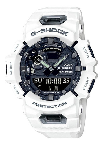 Reloj Casio G-shock Gba-900-7adr G-squad Color de la correa Blanco Color del bisel Negro Color del fondo Negro