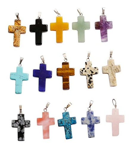 Imagen 1 de 7 de Dijes Y Medallas Colgante Con Forma De Cruz De Cristal