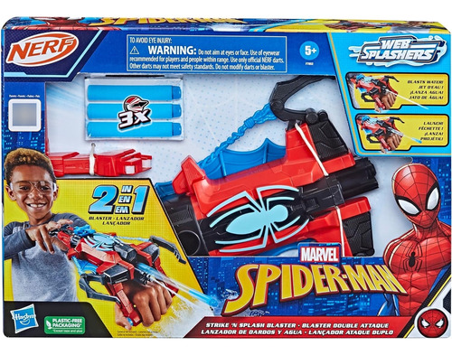 Spiderman Lanzador De Dardos Y Agua Nerf Guante Hasbro 2en1