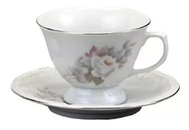 Aparelho de Chá e Café Porcelana Schmidt 53 peças - Dec. Vitoria 0397 -  SCHMIDT