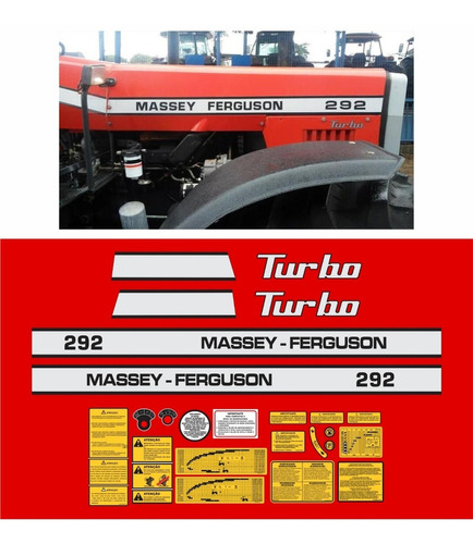 Kit Adesivos Trator Massey Ferguson 292 Turbo Completo R470