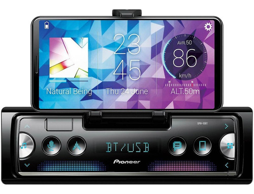 Estereo Pioneer Bluetooth Gps Por App Waze Spotify 1 Din C10