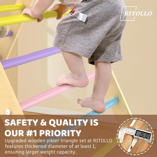 Juego De Triángulos Pikler 7 En 1, Juguetes De Escalada Para