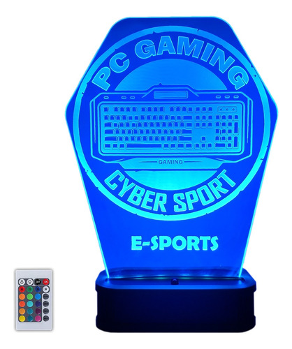 Velador Gamer Pc Gaming Lampara Acrilico Led Rgb Multicolor