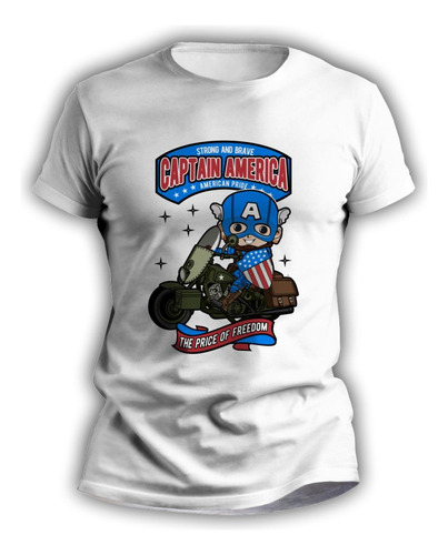 Remera Infantil Sublimada Personalizada Capitán America 7092