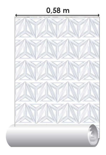Imagem 3 de 6 de Papel De Parede Adesivo Abstrato Triângulos N05186 Rolo De 0