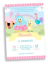 Comprar Convite Aniversário Digital Virtual Galinha Pintadinha Mod01