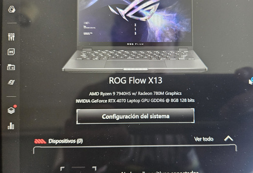 Asus Rog Flow X13 Gv302xi Rtx 4070 R9 7490hs 32gb Ram 1tb (Usado)