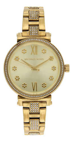Reloj Para Dama Michael Kors *sofie Pave Crystal Gold Dial*.