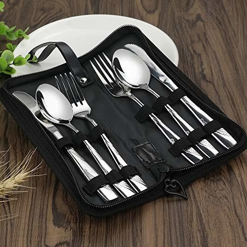 Imagen 5 de 7 de Nicesh 6-piece Acero Inoxidable Travelling Silverware Jue