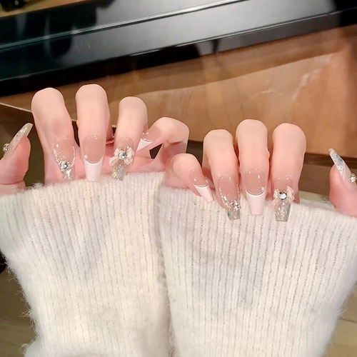 Uñas Postizas Pegamento De Uñas Postizas Decoradas Color Z261